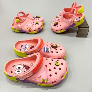 Dép sục Dinas classic Spongebob Patrick trẻ em, nữ, Sục Spongebob màu hồng cam pastel cao cấp tặng kèm set jibbitz 3D