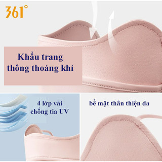 Khẩu trang vải chống nắng 361 chính hãng cao cấp, khẩu trang vải chống tia UV, chống nắng người lớn