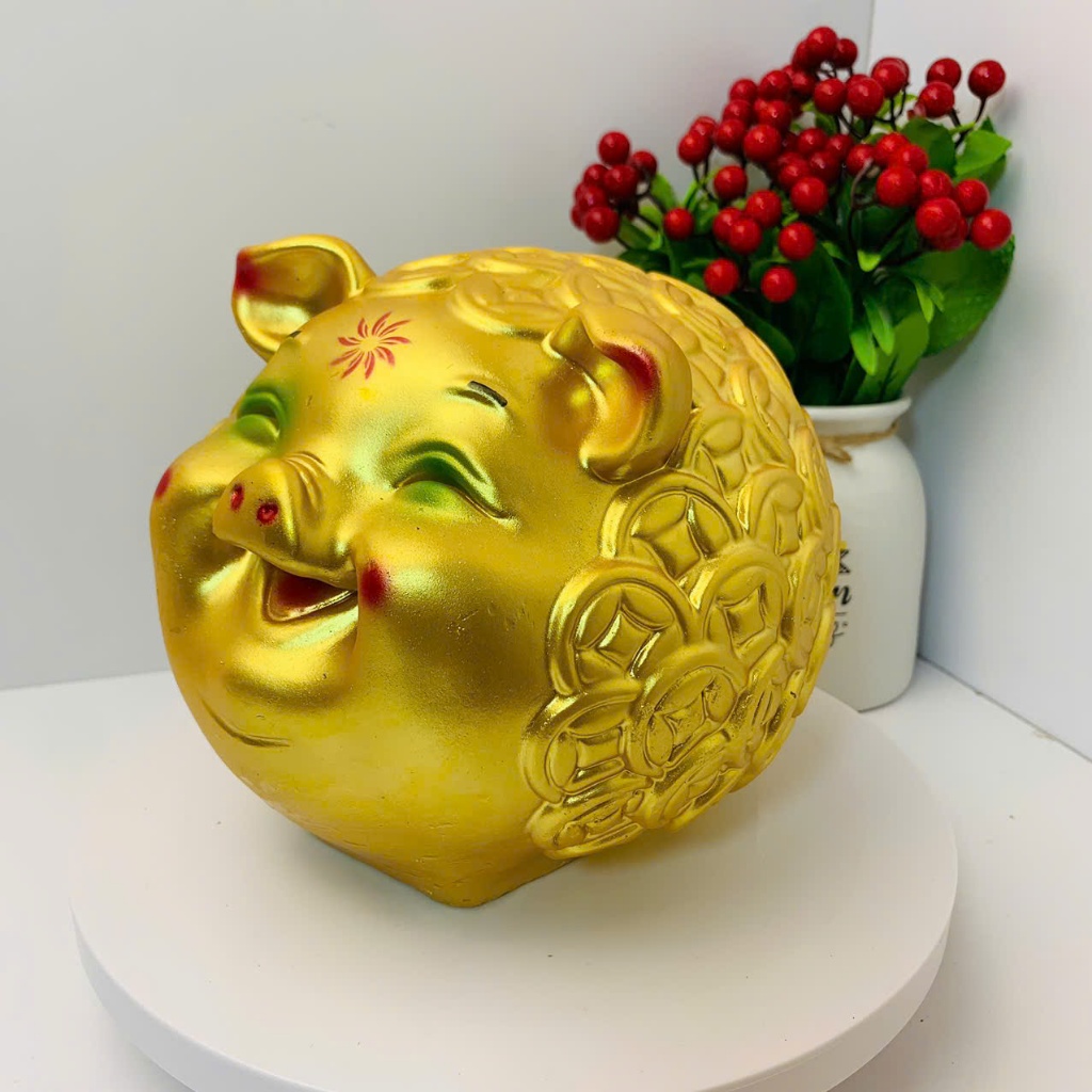 Heo đất tiết kiệm heo hip đồng tiền vàng size nhỏ-lợn đất ống tiết kiệm quà tặng decor