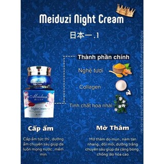 [ Chính Hãng 100% ] Kem ĐÊM MEIDUZI Nhật , Kem Dưỡng Da Meiduzi Dưỡng Trắng Hồng, Hỗ Trợ Xóa Nám Tàn Nhang Ngừa Mụn