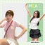 Áo thun nữ cổ bẻ tay ngắn MCA phối viền ren in hình nơ A51299