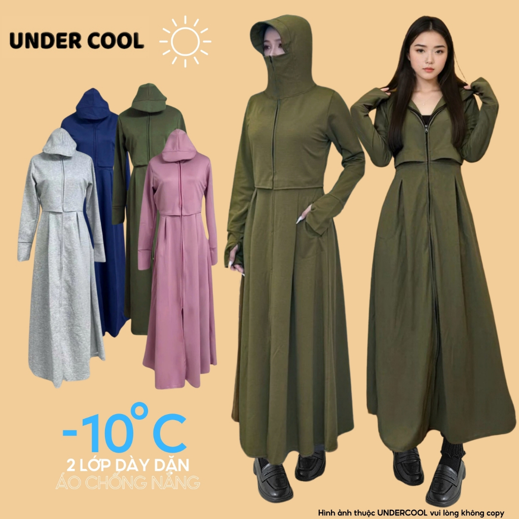Áo Chống Nắng Toàn Thân Ngực 2 lớp UNDERCOOL Nỉ Cotton Cao Cấp Vải Umi Cotton Co Dãn ACN06