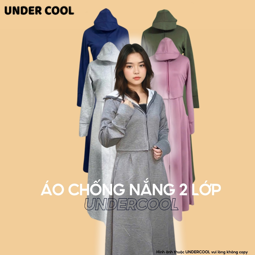Áo Chống Nắng Toàn Thân Ngực 2 lớp UNDERCOOL Nỉ Cotton Cao Cấp Vải Umi Cotton Co Dãn ACN06