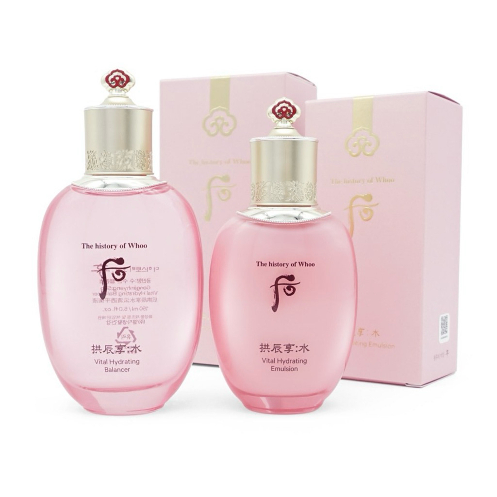 Set Bộ dưỡng cấp ẩm Whoo Hồng làm sáng da, chống lão hóa Hydrating Special Set ohuiminisample
