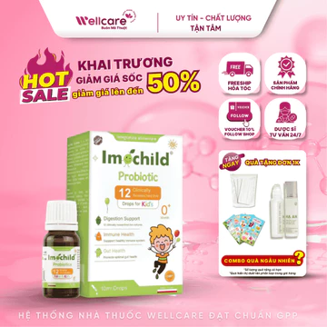 [CHÍNH HÃNG BA LAN ] Men Vi Sinh 12 Chủng Imochild Probiotic Lọ 10ml Hỗ Trợ Cải Thiện Táo Bón, Tiêu Chảy Cho Bé