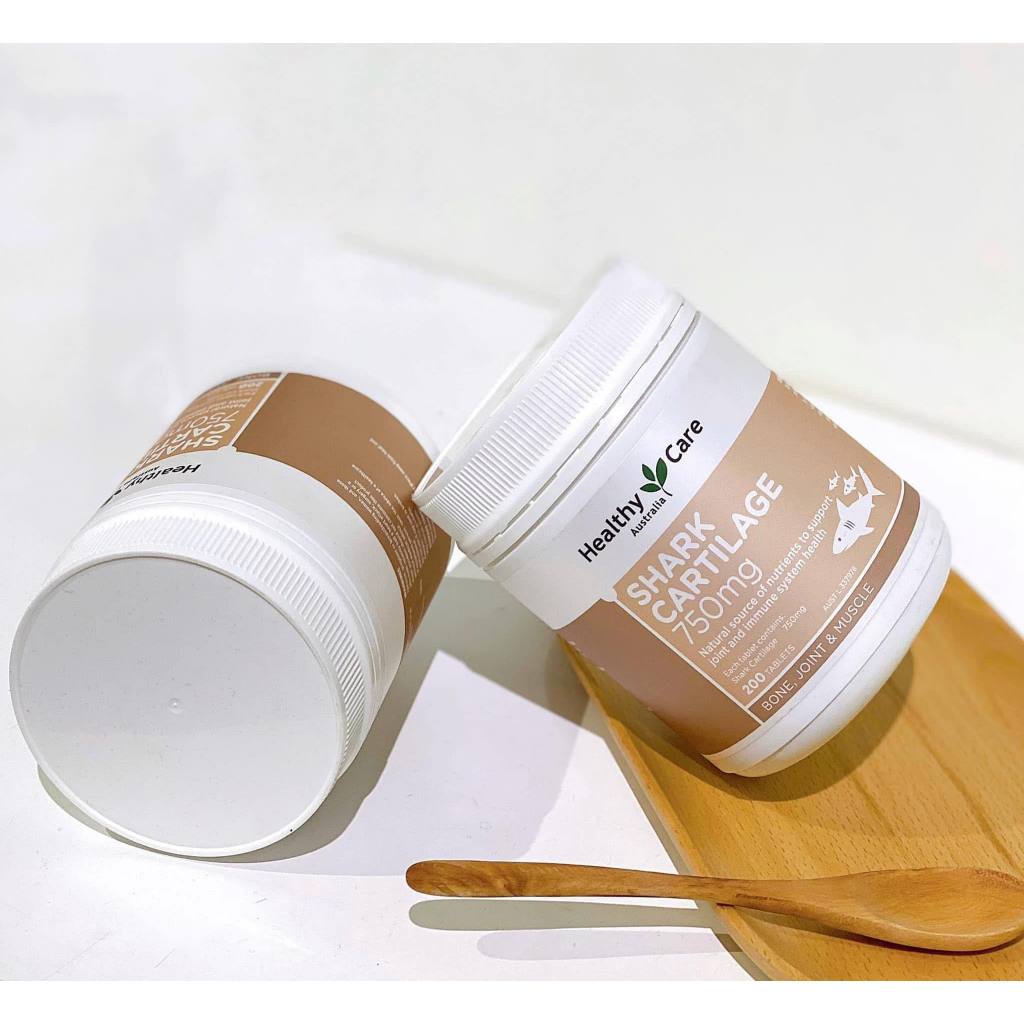 Sụn vi cá mập Healthy Care Shark Cartilage 750mg hỗ trợ xương khớp, tăng cường miễn dịch 200 viên