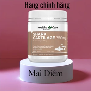 Sụn vi cá mập Healthy Care Shark Cartilage 750mg hỗ trợ xương khớp, tăng cường miễn dịch 200 viên