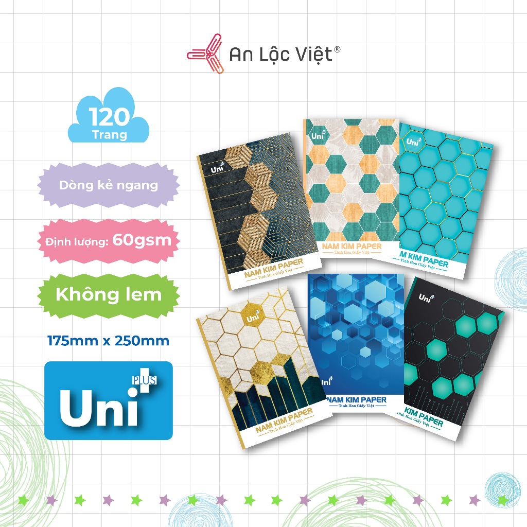 COMBO 10 CUỐN TẬP CAO CẤP] Tập Vở Khổ Lớn 17,5x25,5cm Uni Plus 72