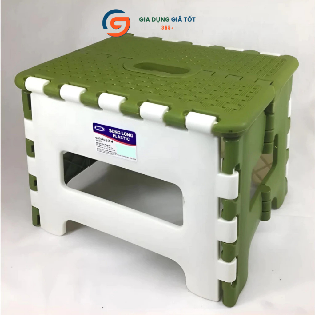 Ghế nhựa gấp gọn Song Long nhiều màu - ghế đẩu gấp mini chịu lực, tiện lợi cho gia đình và dã ngoại
