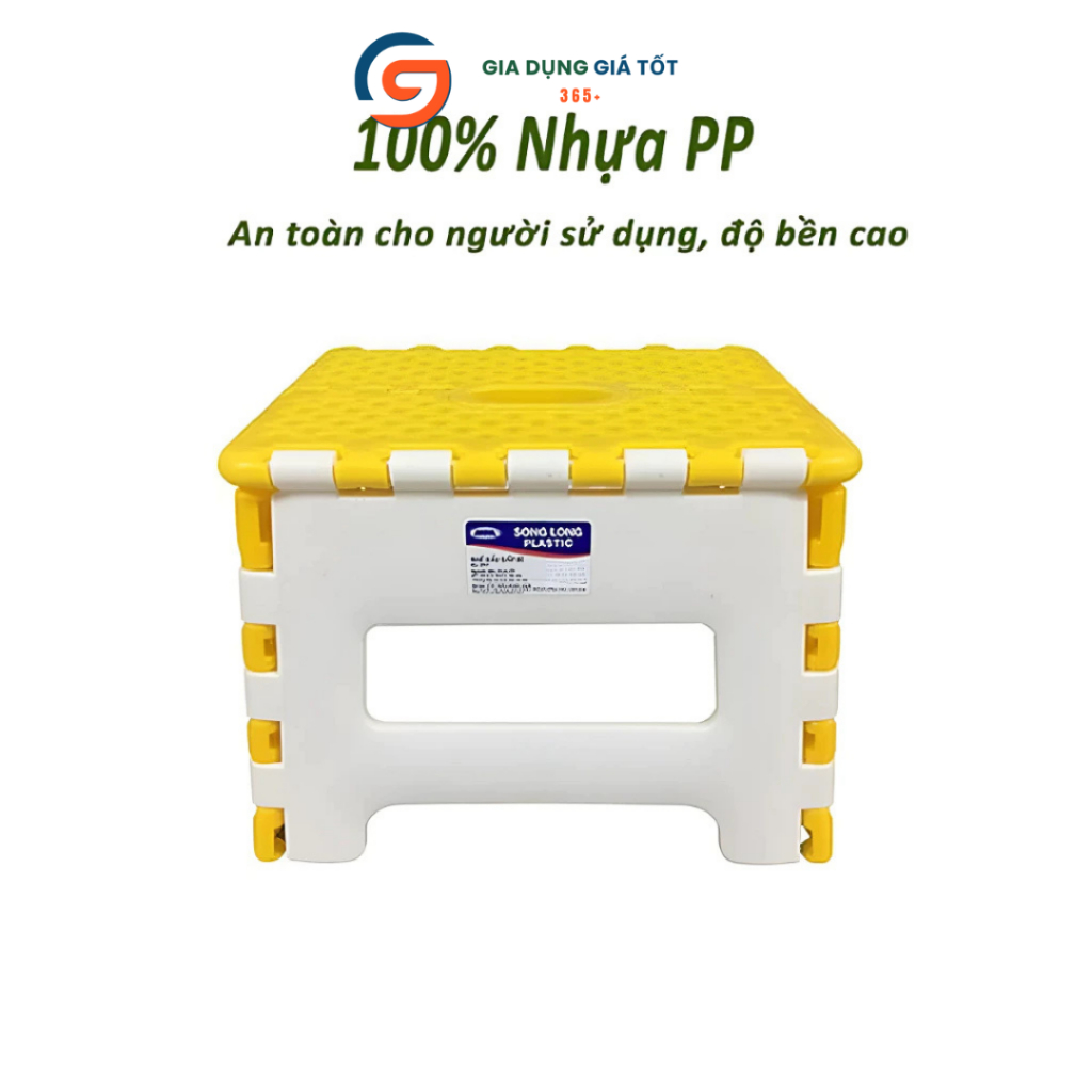 Ghế nhựa gấp gọn Song Long nhiều màu - ghế đẩu gấp mini chịu lực, tiện lợi cho gia đình và dã ngoại
