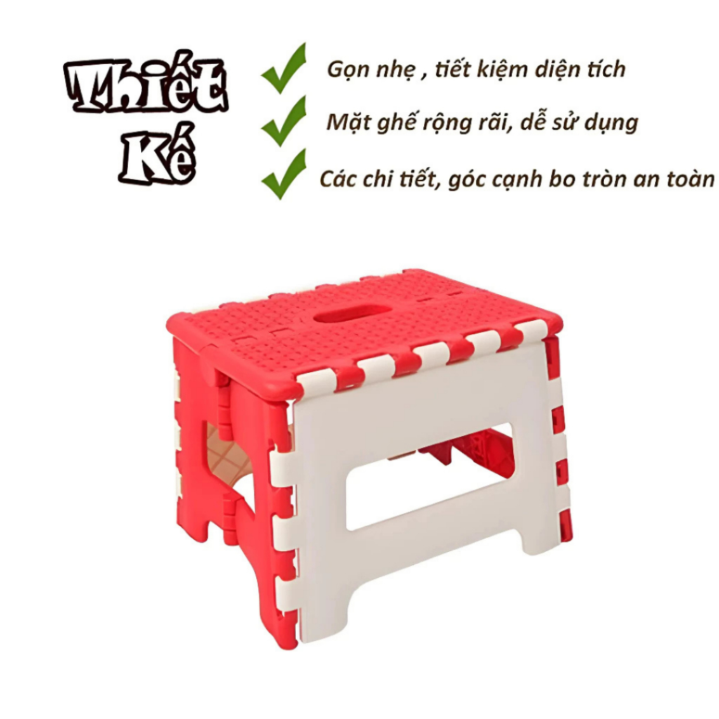 Ghế nhựa gấp gọn Song Long nhiều màu - ghế đẩu gấp mini chịu lực, tiện lợi cho gia đình và dã ngoại