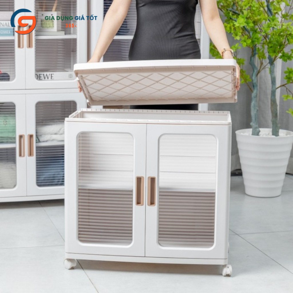 Tủ nhựa gấp gọn 1, 2, 3 tầng đa năng - tủ đựng quần áo, túi xách, chăn mền, đồ dùng gia đình