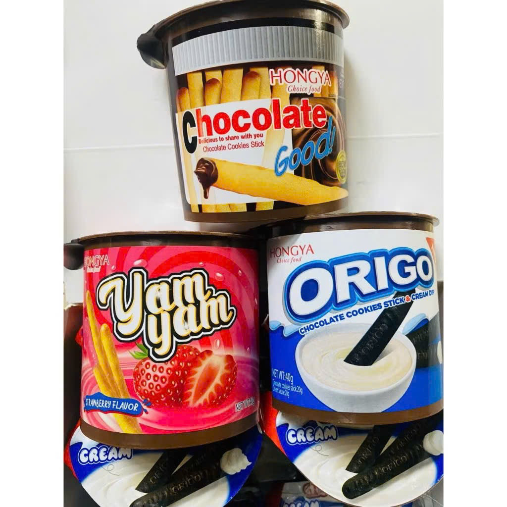 Hộp 12 Cốc Bánh Quy Chấm Ogrio, Bánh Quy Chấm Chocolate, Hàng Chuẩn, Date Mới