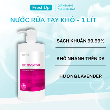 Nước Rửa Tay Khô Sát Khuẩn THA HANDRUB - 1L Chai Nhấn Tiện Lợi, Khử Khuẩn An Toàn, Dưỡng Ẩm Tay