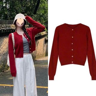 Áo cardigan mỏng nữ 3 màu cổ tròn kiểu cơ bản dễ phối đồ hàng ngày VANISA CT439