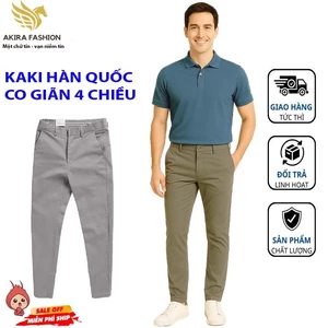Quần Kaki Nam Màu Xanh Than Cao Cấp Quần kaki dáng đứng Hàn Quốc chất vải cotton co giãn