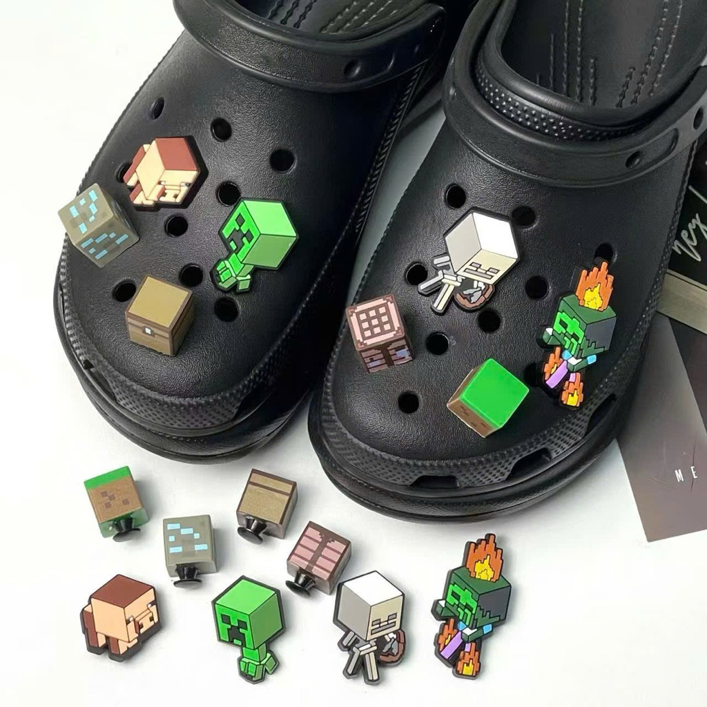 Set 8 Charm 4D MINECRAFT gắn Dép Sục,Dép Cà Rốc cho Bé | Shopee Việt Nam