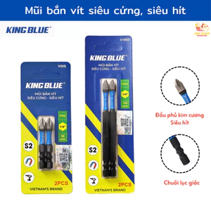 Combo Mũi Bắn Vít Kingblue Đầu Phủ Kim Cương PH2*50mm và 100mm Siêu Cứng, Siêu Hít