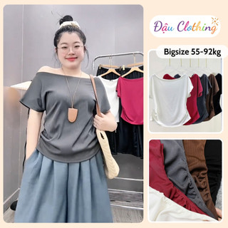 Áo Thun Nữ Lệch Vai Bigsize Nữ Form Rộng Co Giãn Mềm Mịn - Áo Trễ Vai Tôn Dáng Basic A284