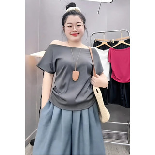 Áo Thun Nữ Lệch Vai Bigsize Nữ Form Rộng Co Giãn Mềm Mịn - Áo Trễ Vai Tôn Dáng Basic A284