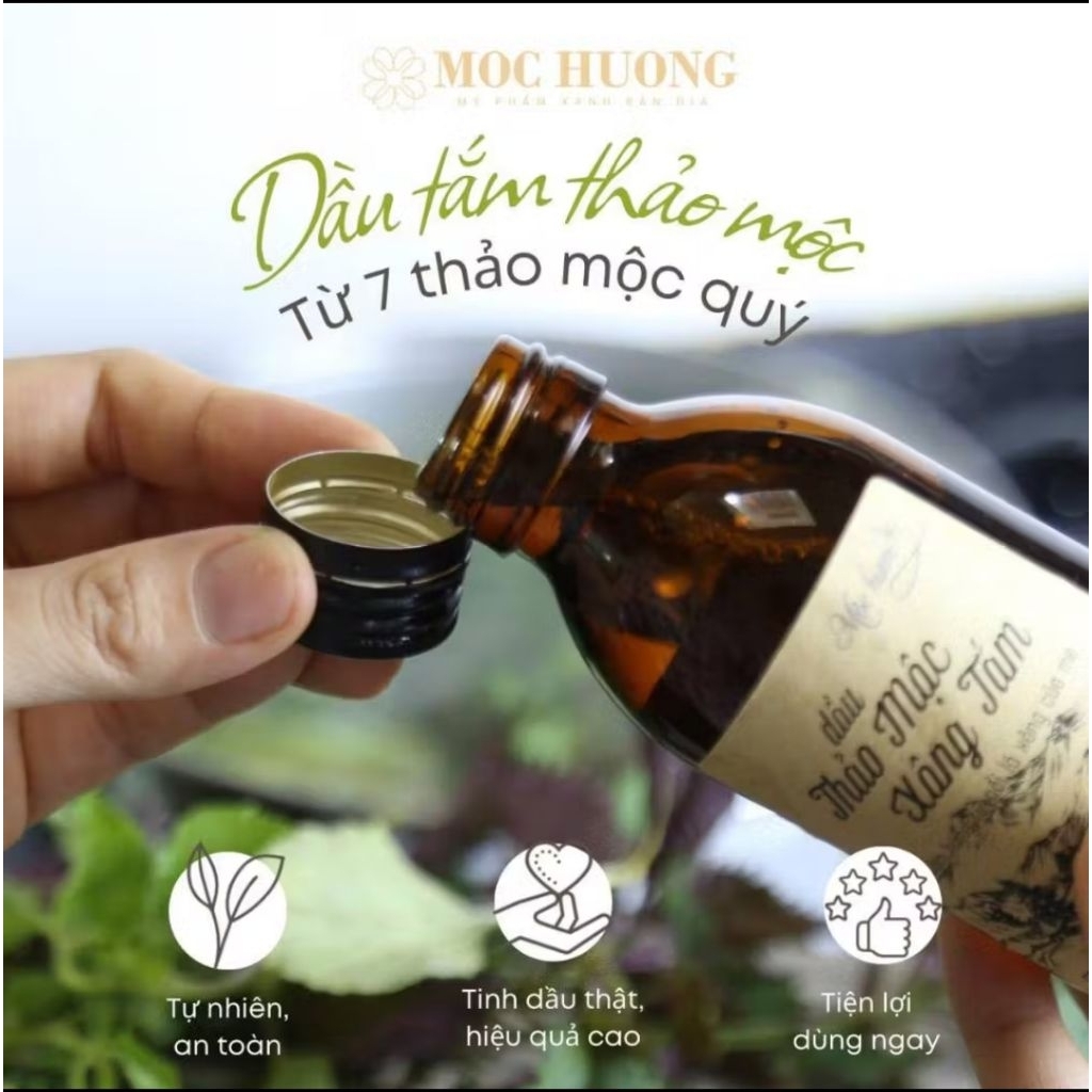 Dầu xông tắm thảo mộc Mộc Hương - 150ml - Kết hợp nhiều loại thảo mộc quý giải cảm, trục hàn