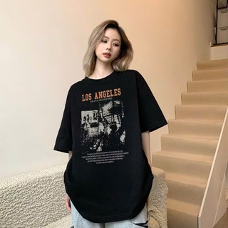 Áo phông thun nữ 3158 form rộng dấu quần KONOVA chất cotton khô thoáng mát  in chữ LOSANGELER