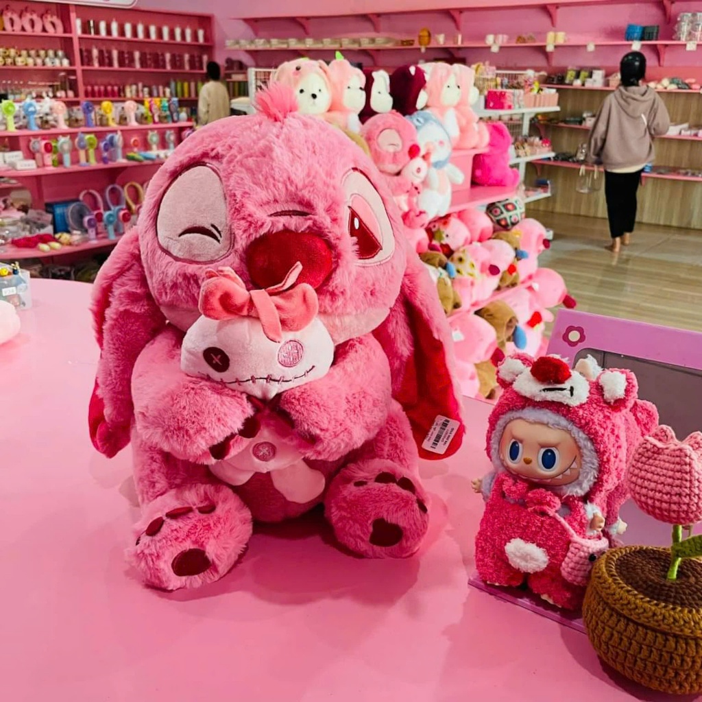 Gấu Bông Stitch Ôm Thỏ Dễ Thương , Thù Nhồi Bông Stich Lông Thỏ Cao Cấp Làm Quà Tặng Cho Bạn Trai/Gái, Cho Bé