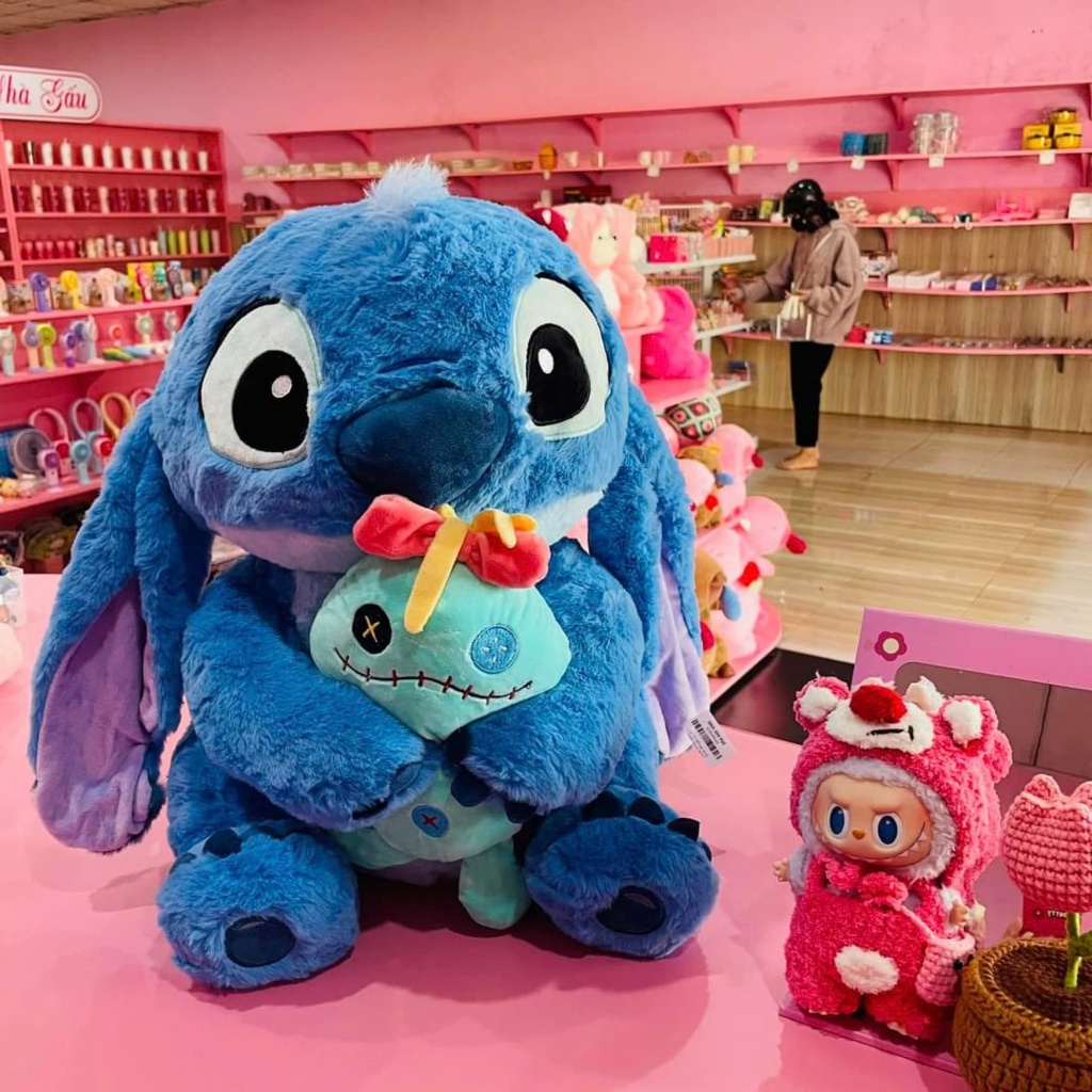 Gấu Bông Stitch Ôm Thỏ Dễ Thương , Thù Nhồi Bông Stich Lông Thỏ Cao Cấp Làm Quà Tặng Cho Bạn Trai/Gái, Cho Bé