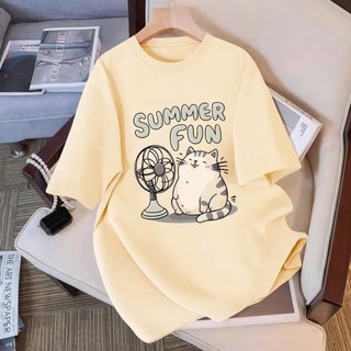 áo phông thun nữ 3158 tay lỡ chất liệu cotton khô form rộng dấu quần KONOVA in hình SUMMER FUN
