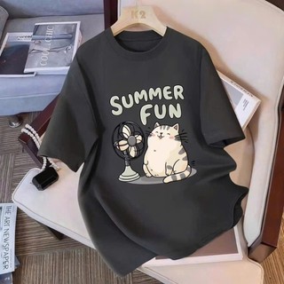 áo phông thun nữ 3158 tay lỡ chất liệu cotton khô form rộng dấu quần KONOVA in hình SUMMER FUN