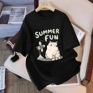áo phông thun nữ 3158 tay lỡ chất liệu cotton khô form rộng dấu quần KONOVA in hình SUMMER FUN