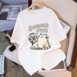 áo phông thun nữ 3158 tay lỡ chất liệu cotton khô form rộng dấu quần KONOVA in hình SUMMER FUN