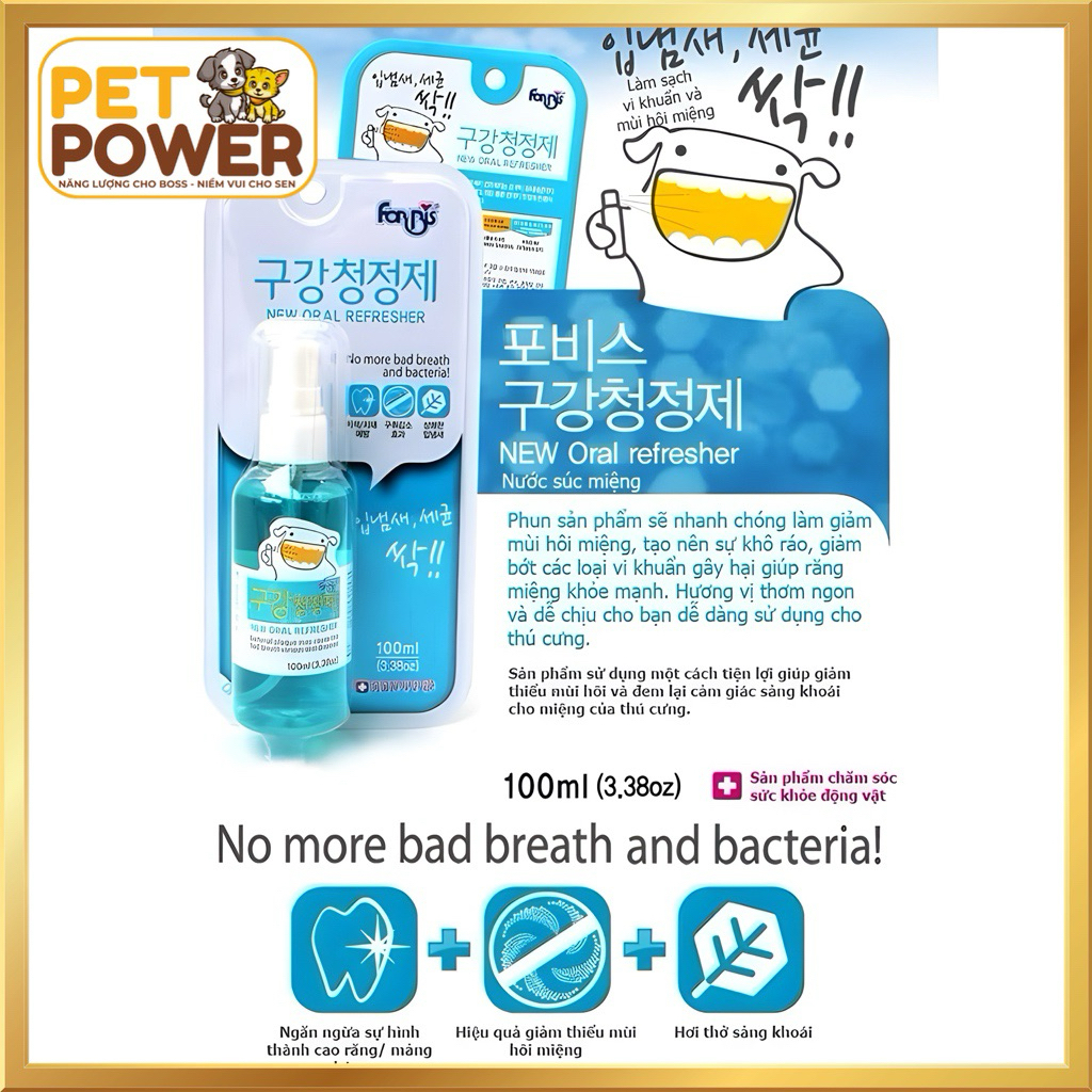 Xịt Thơm Miệng Cho Thú Cưng Forcans 100ml