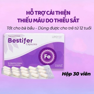 [ Chính Hãng ] Sắt  Viên Bestifer Hỗ Trợ Cải Thiện Thiếu Sắt Do Hấp Thu Hàng Nhập Khẩu Châu Âu Hộp 30 Viên