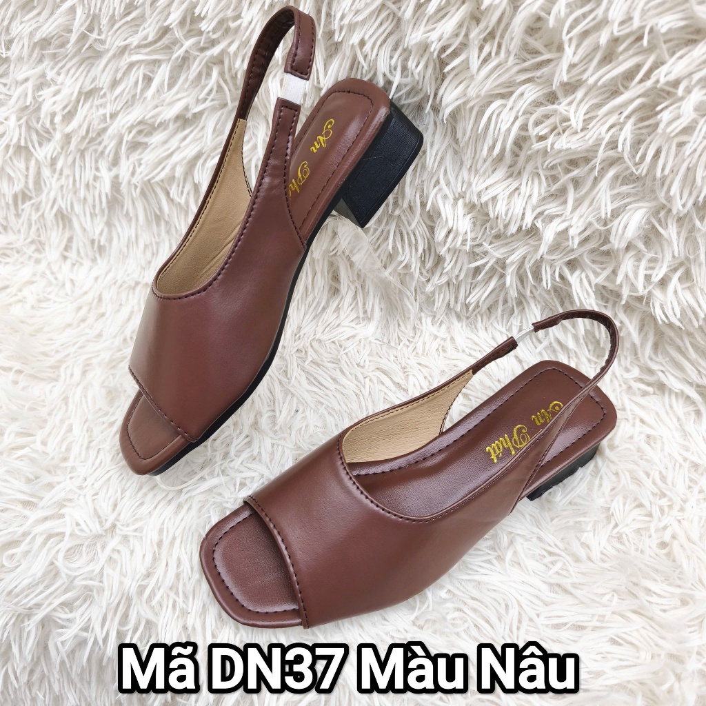 Dép quai hậu nữ da xịn thật cao cấp palmyran mã DN37T - Dép Trung NIên