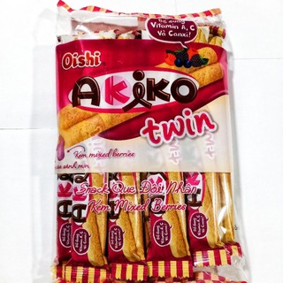 Sỉ 1 Thùng Snack Que Oishi Akiko đủ vị (Hoặc tự Mix) Thùng 10 Bịt × 20 Que, Trọng lượng 140g(Lưu ý: Vị Dâu 10 que)