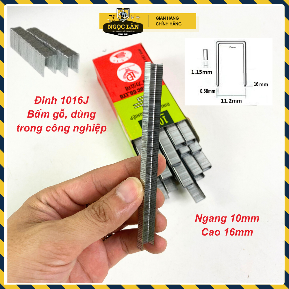 Đinh công nghiệp, đinh u bấm gỗ 1006J, 1008J, 1016J (Hàng công ty xuất khẩu)