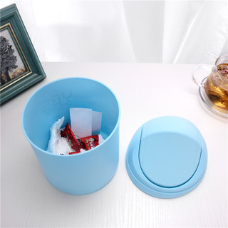 Thùng rác mini để bàn YBS, thùng rác nhựa có nắp đậy tiện lợi nhiều màu sắc, dùng cho văn phòng