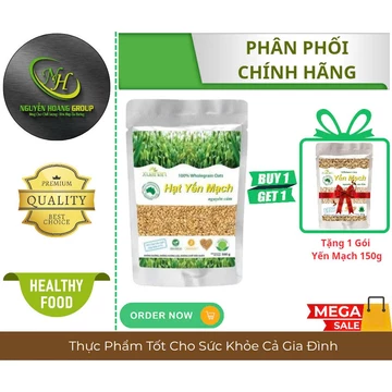 COMBO 5 GÓI - Hạt Yến Mạch Nguyên Cám XUÂN AN Túi 500g ( Tặng Kèm 5 Gói Yến Mạch 150g)