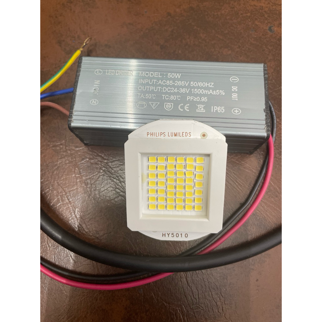 Bộ Chip Led Philip 50W+Driver 32V 1500mA Cho Đèn Pha, Đèn Đường, Đèn ...