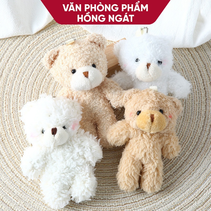 Móc khoá gấu bông má hồng, móc khoá cute dễ thương giá rẻ đẹp treo balo túi xách làm quà tặng QT21