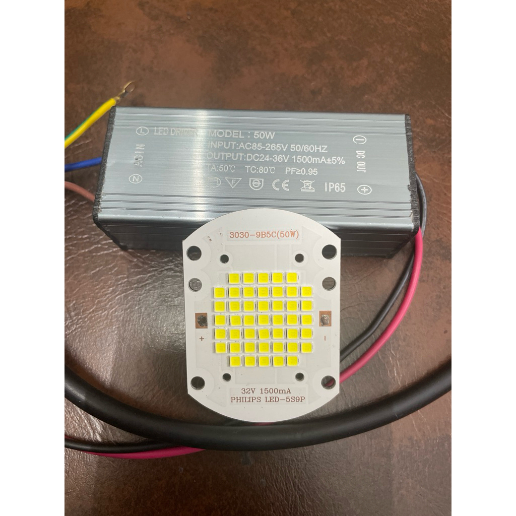 Bộ Chip Led Philip 50W+Driver 32V 1500mA Cho Đèn Pha, Đèn Đường, Đèn ...