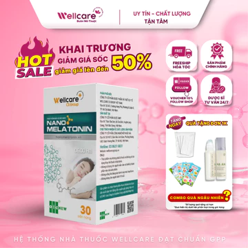 [DATE 12/2026][MUA 1 TẶNG 1][CHÍNH HÃNG VIỆT NAM] Nano Melatonin Oic Wellcare lọ 30 viên, Melatonin, hỗ trợ giấc ngủ