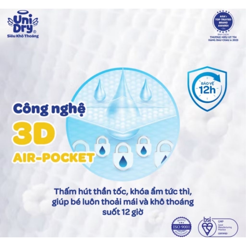 Tã dán Uni Dry XL62 cho bé từ 12 đến 17kg