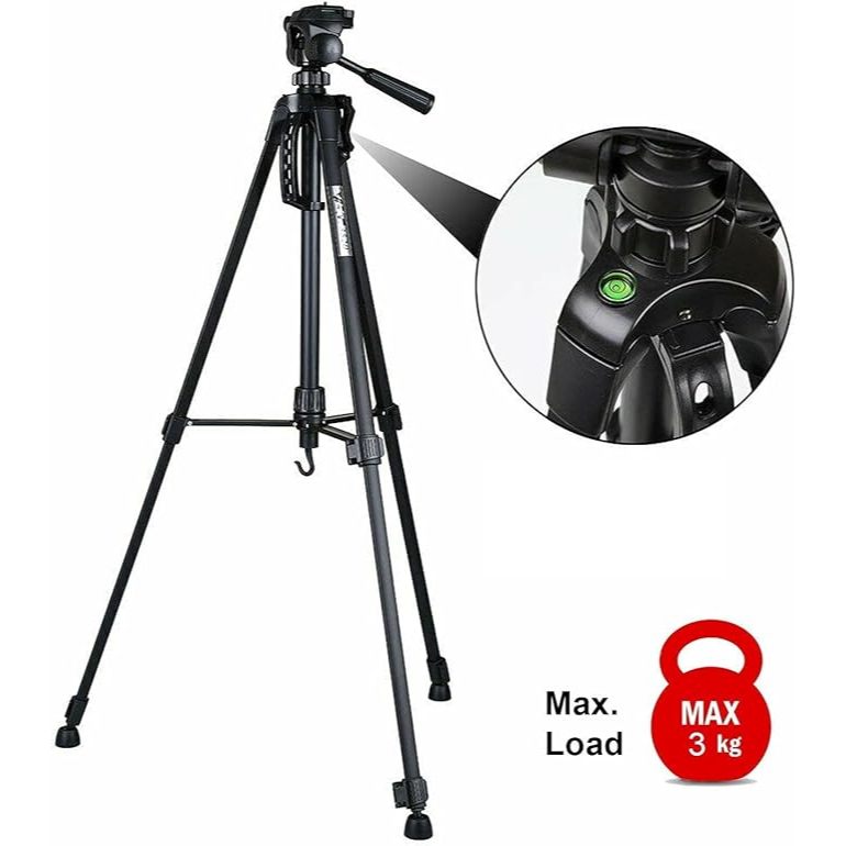 Tripod Weifeng WT-3520 – Chân máy nhôm sơn tĩnh điện, 3 chiều, nhẹ, tải 3 kg, cao 1.4 m