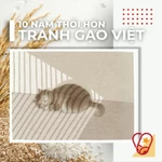Tranh Gạo Màu Bé Mèo Dưới Ánh Nắng | Tranh Treo Tường - Tranh Thủ Công - Tranh Gạo Động Vật - Kích thước 33x43cm — ảnh 5