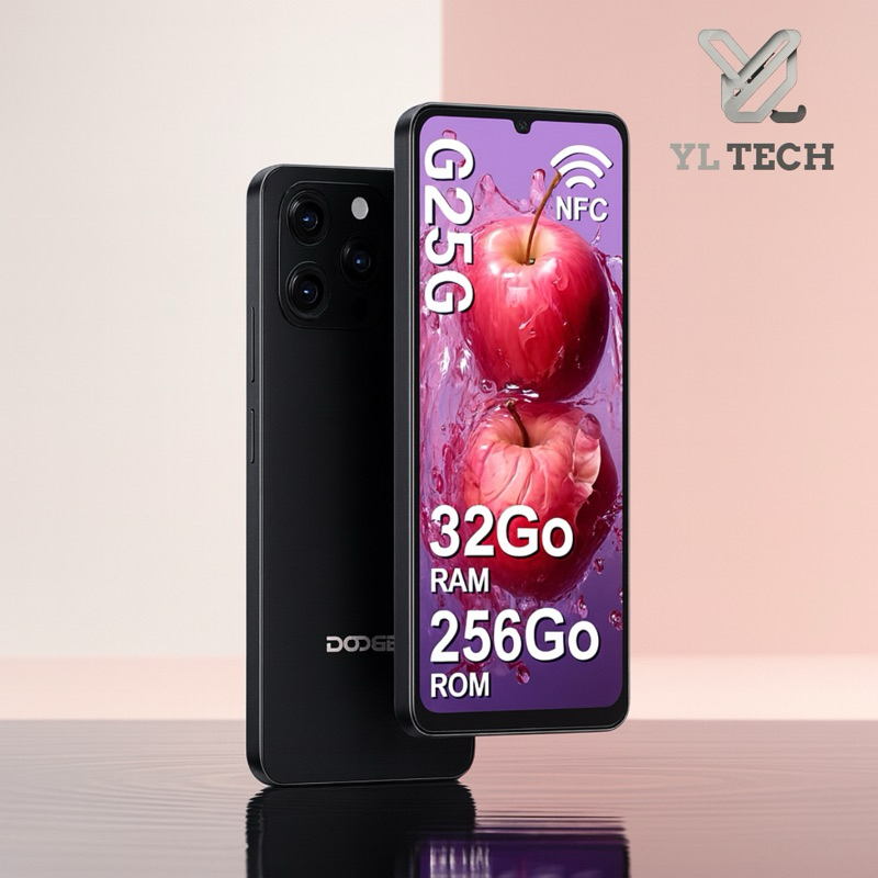 DOOGEE Note 58 Android 15 Smartphone, 32GB+128GB/2TB, 6.75'' HD+ 90Hz, 6250mAh, Octa-Core, 16MP+8MP, 4G Dual SIM Telefono Cellulare, Face ID, NFC/GPS/OTG