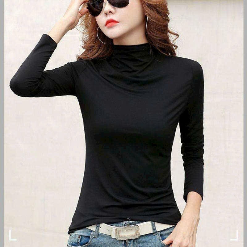 ÁO GIỮ NHIỆT NỮ DÀI TAY  CỔ BA PHÂN FREE SIZE 40-60KG