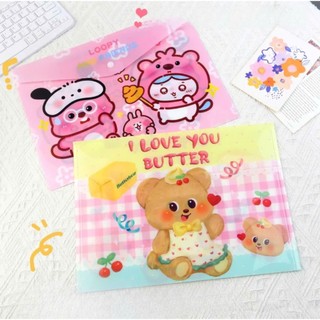 MEOWU Bìa sơmi, Bìa đựng hồ sơ có nút bấm khổ A4 chống nước hình Cappy Loppy Sanrio Chiikawa Mikko Cinamol Kuromi Krisby
