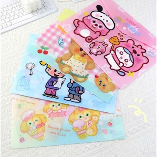 MEOWU Bìa sơmi, Bìa đựng hồ sơ có nút bấm khổ A4 chống nước hình Cappy Loppy Sanrio Chiikawa Mikko Cinamol Kuromi Krisby